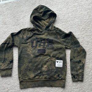 Under Armour Kids Camouflage Hoodie - Green and Black